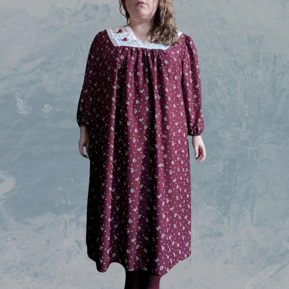 Vintage Roaman's Rosette Lounge Dress Muumuu